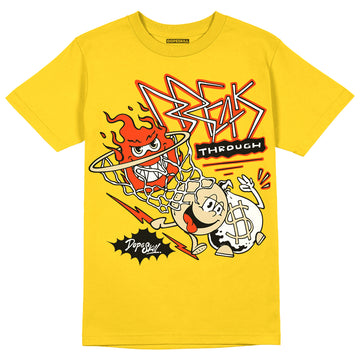 Jordan 4 Retro “Vivid Sulfur” DopeSkill Yellow T-Shirt Break Through Graphic Streetwear