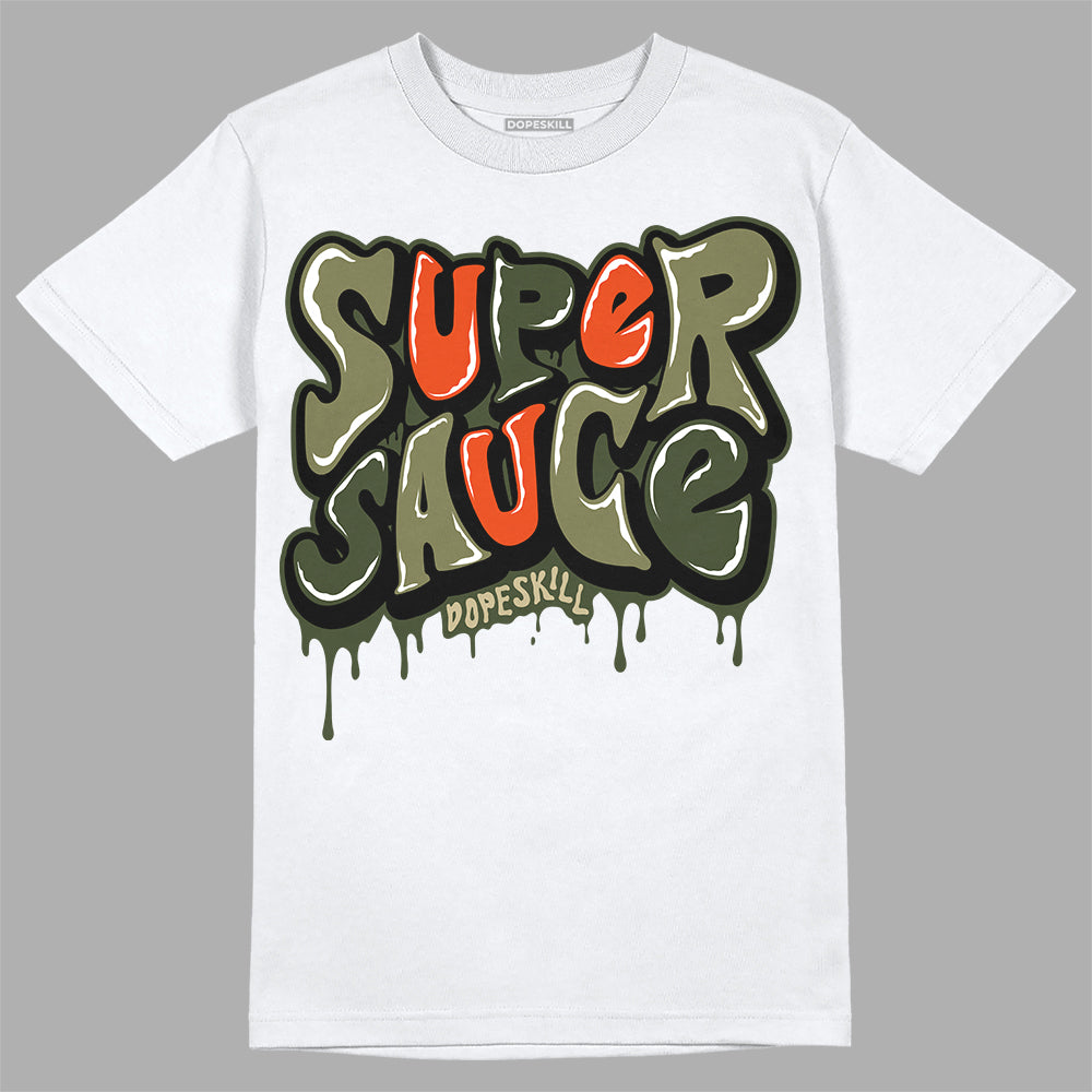 Olive Sneakers DopeSkill T-Shirt Super Sauce Graphic Streetwear - White