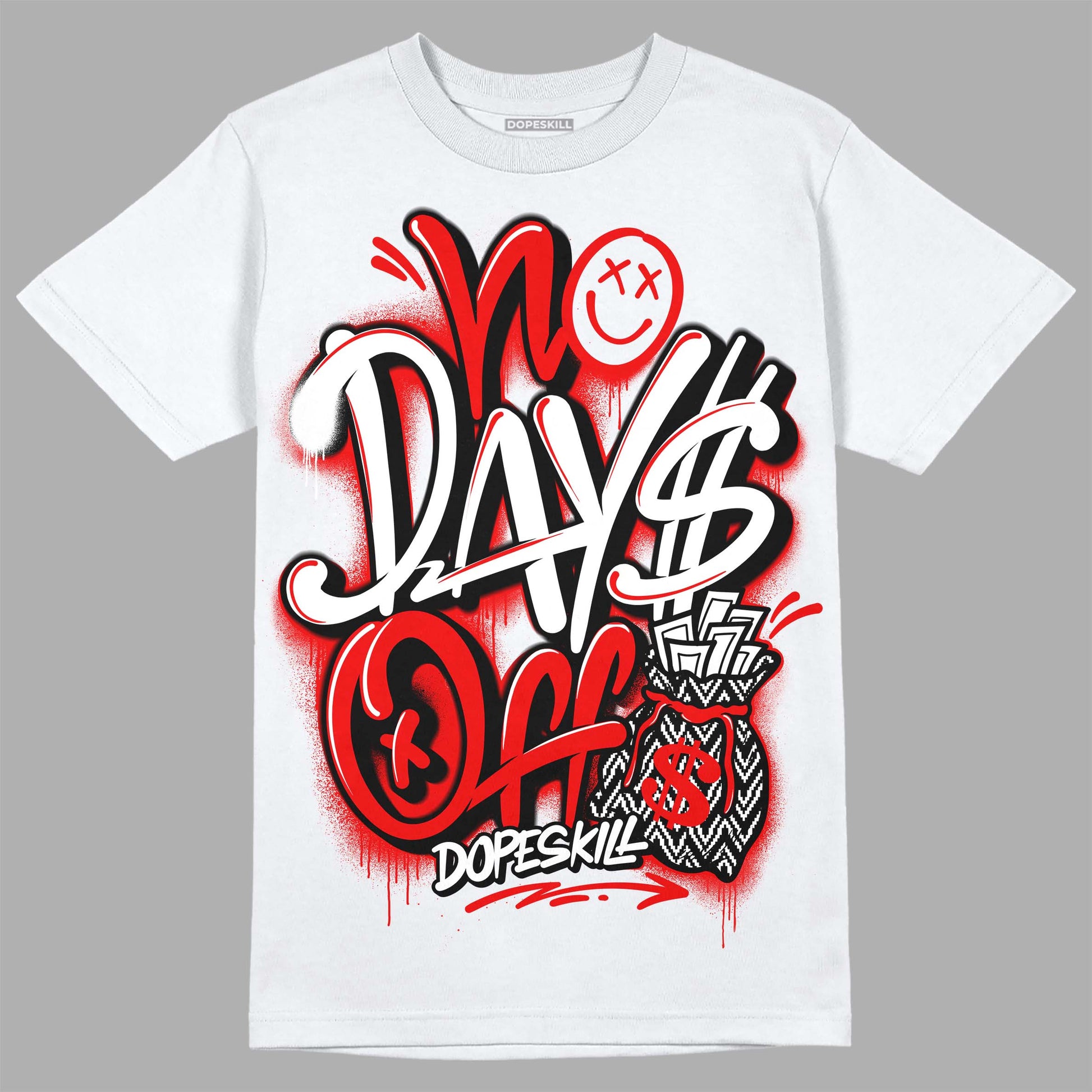 Jordan 12 “Cherry” DopeSkill T-Shirt No Days Off Graphic Streetwear - White