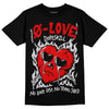 Jordan 4 Retro Red Cement DopeSkill T-Shirt Crying Heart Graphic Streetwear - Black