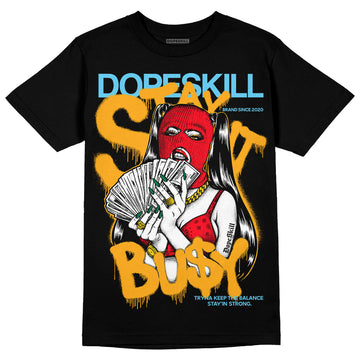 Jordan 1 Mid GS 'Six Championships' DopeSkill T-Shirt Stay It Busy Graphic Streetwear - Black