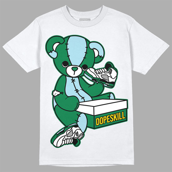 Jordan 5 “Lucky Green” DopeSkill T-Shirt Sneakerhead BEAR Graphic Streetwear - White 