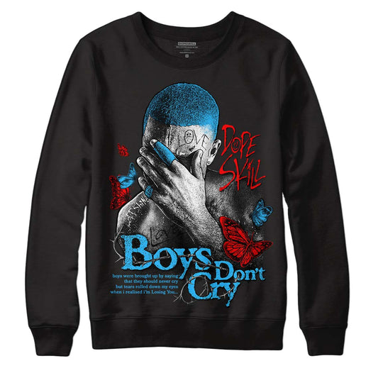 Jordan 1 High Retro OG “University Blue” DopeSkill Sweatshirt Boys Don't Cry Graphic Streetwear - Black