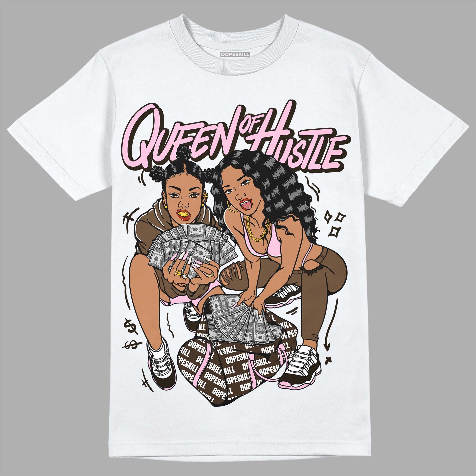 Jordan 11 Retro Neapolitan DopeSkill T-Shirt Queen Of Hustle Graphic Streetwear