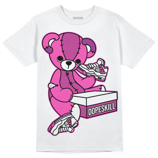 Jordan 4 GS “Hyper Violet” DopeSkill T-Shirt Sneakerhead BEAR Graphic Streetwear - White