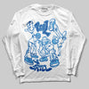 Jordan 12 “Blueberry” DopeSkill Long Sleeve T-Shirt Real Y2K Players Graphic Streetwear - White