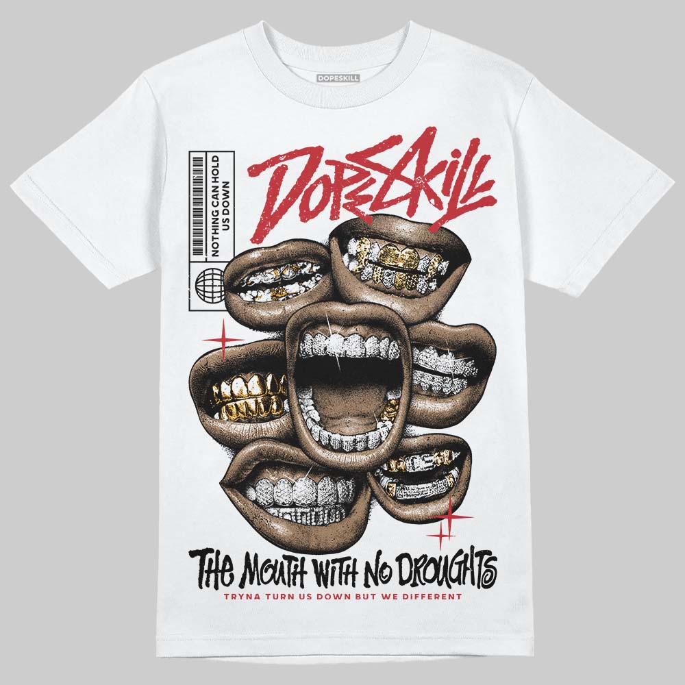 Jordan 4 “Flight Club” DopeSkill T-Shirt The Mouth With No Droughts Graphic Streetwear - White