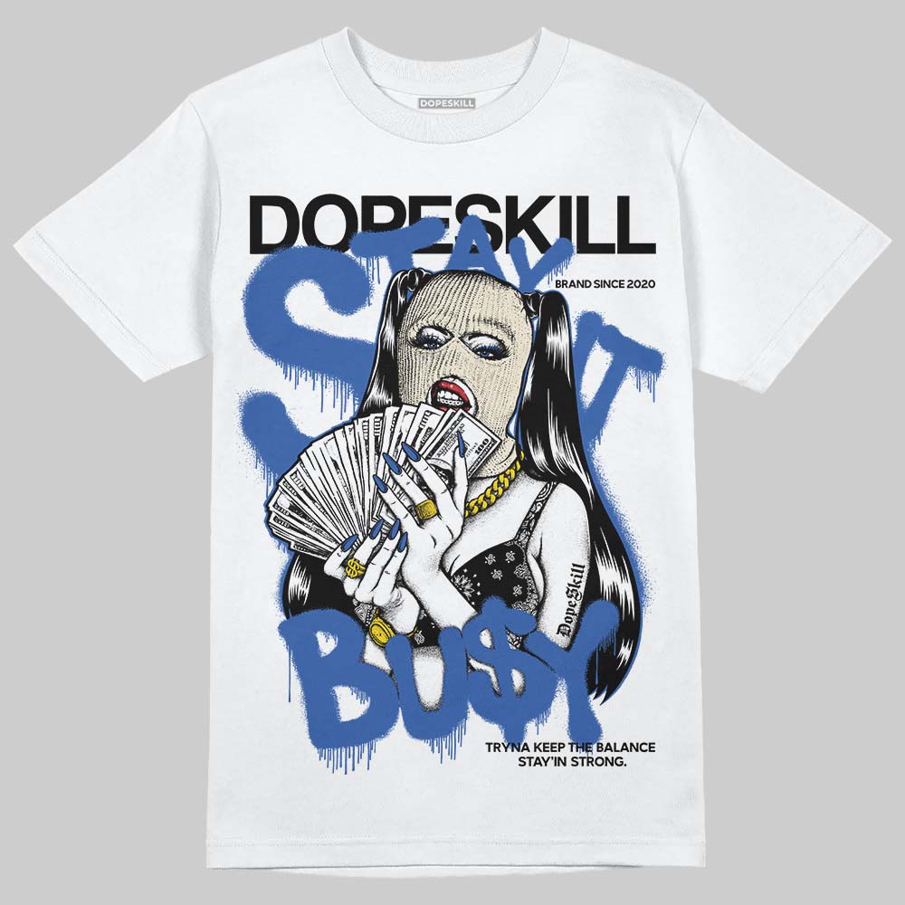 Jordan 1 Low Travis Scott x Fragment DopeSkill T-Shirt Stay It Busy Graphic Streetwear - White 