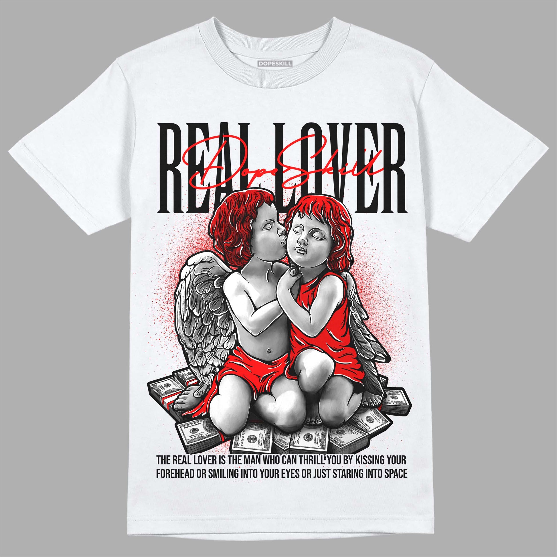 Jordan 1 Retro High OG "Satin Bred" DopeSkill T-Shirt Real Lover Graphic Streetwear - White