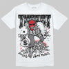 Jordan 12 Black Wolf Grey DopeSkill T-Shirt Threat Graphic Streetwear - White 