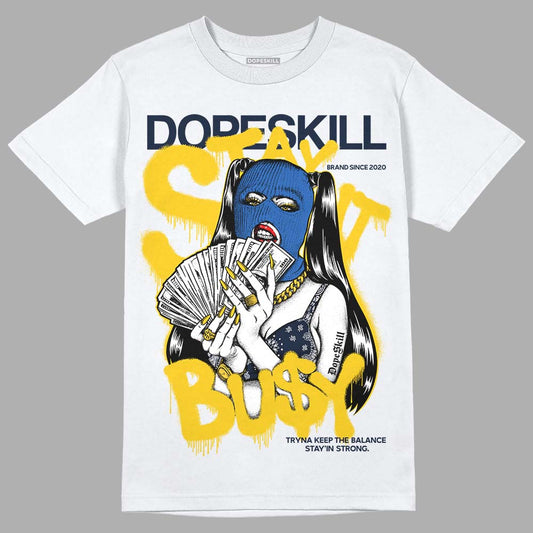 Dunk Low Vintage “Michigan” DopeSkill T-Shirt Stay It Busy Graphic Streetwear - White 