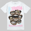 Jordan 1 Low SE Paw Print Pink Foam DopeSkill T-Shirt The Mouth With No Droughts Graphic Streetwear - WHite