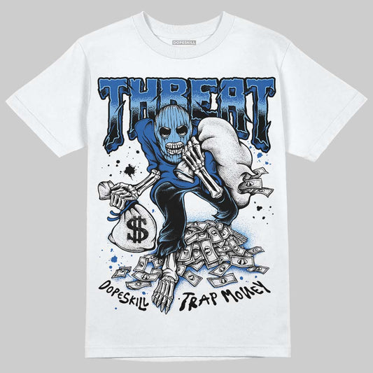 Air Foamposite One “International Blue” DopeSkill T-Shirt Threat Graphic Streetwear - White