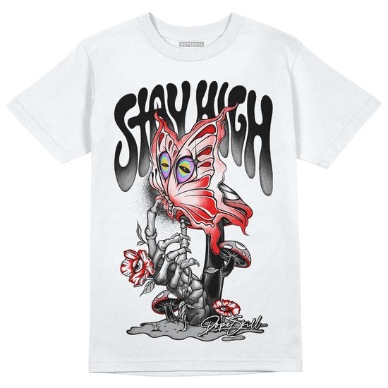 Jordan 1 Low OG “Shadow” DopeSkill T-Shirt Stay High Graphic Streetwear - White