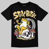 Quai 54 x Air Jordan 1 Retro Low OG Tour Yellow Black DopeSkill T-Shirt Stay Busy Graphic Streetwear - black