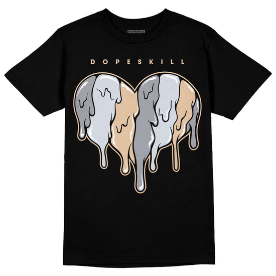 Jordan 4 Retro Frozen Moments DopeSkill T-Shirt Slime Drip Heart Graphic Streetwear - Black