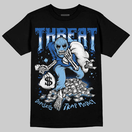 Air Foamposite One “International Blue” DopeSkill T-Shirt Threat Graphic Streetwear - Black