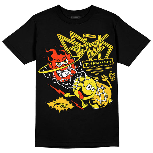 Jordan 4 Retro “Vivid Sulfur” DopeSkill T-Shirt Break Through Graphic Streetwear - Black