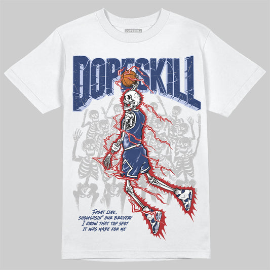 Jordan 6 Retro 'White And Midnight Navy' DopeSkill T-Shirt Thunder Dunk Graphic Streetwear - White