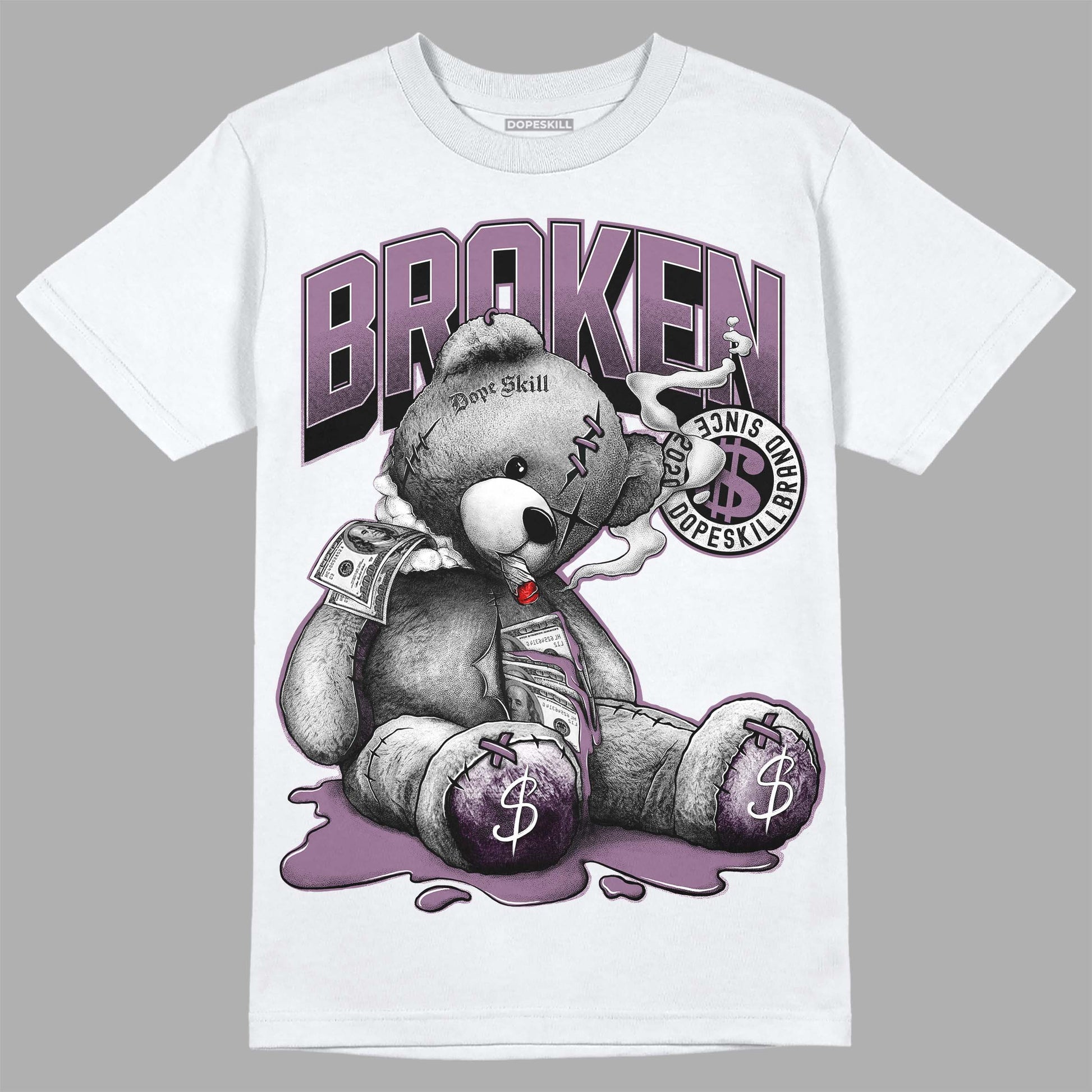 Jordan 2 “Mauve/Off-Noir” DopeSkill T-Shirt Sick Bear Graphic Streetwear - White