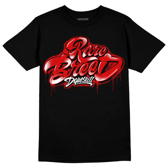 Jordan 4 Retro Red Cement DopeSkill T-Shirt Rare Breed Type Graphic Streetwear - Black