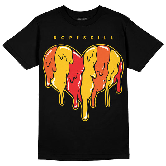 Yellow Sneakers DopeSkill T-Shirt Slime Drip Heart Graphic Streetwear - Black