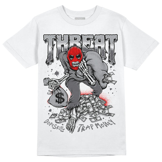 Jordan 4 Retro 'Wet Cement' DopeSkill T-Shirt Threat Graphic Streetwear - White