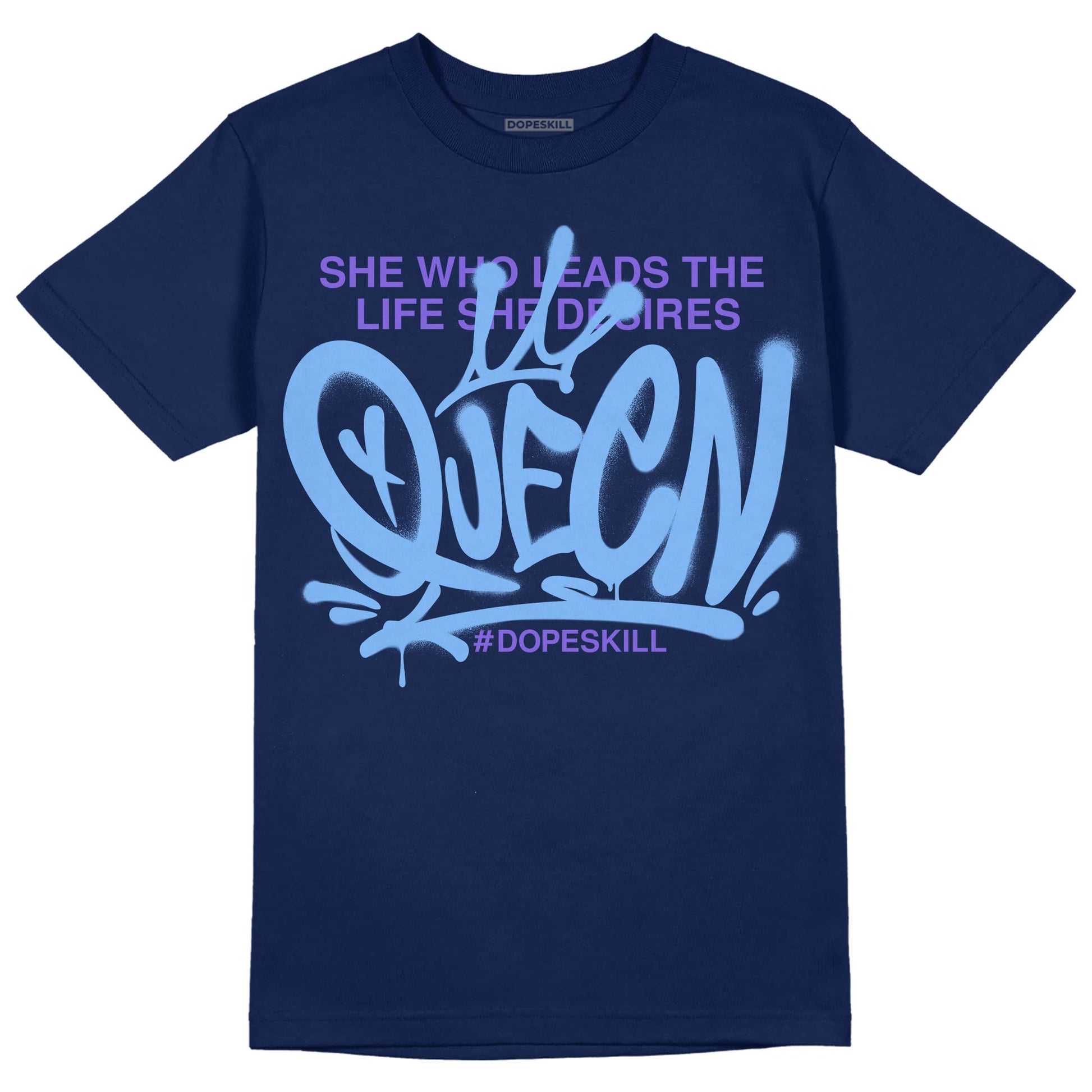 Jordan 5 SE “Georgetown” DopeSkill Midnight Navy T-Shirt Queen Graphic Streetwear