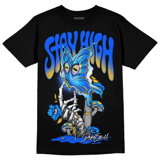 Royal Blue Sneakers DopeSkill T-Shirt Stay High Graphic Streetwear - Black