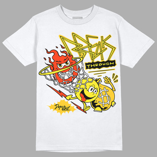 Jordan 4 Retro “Vivid Sulfur” DopeSkill T-Shirt Break Through Graphic Streetwear - White 