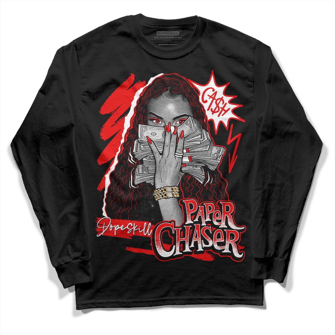 Jordan 12 “Cherry” DopeSkill Long Sleeve T-Shirt NPC Graphic Streetwear - Black