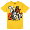 Jordan 4 Retro “Vivid Sulfur” DopeSkill Yellow T-shirt Talk Is Chip Graphic Streetwear 