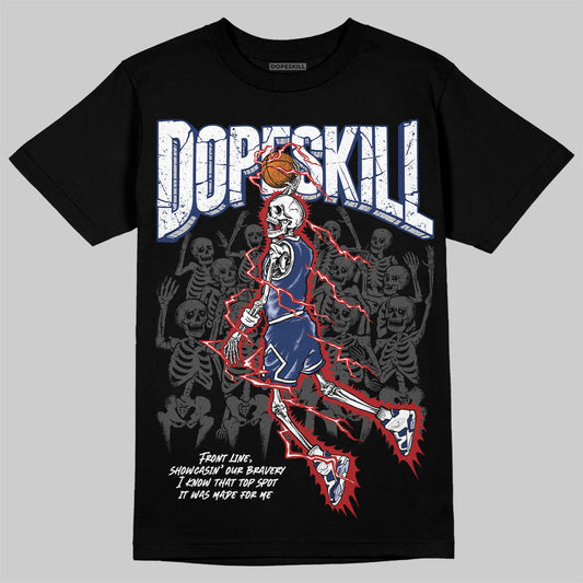 Jordan 6 Retro 'White And Midnight Navy' DopeSkill T-Shirt Thunder Dunk Graphic Streetwear - Black