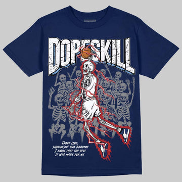 Jordan 1 High OG "Midnight Navy" DopeSkill Navy T-shirt Thunder Dunk Graphic Streetwear