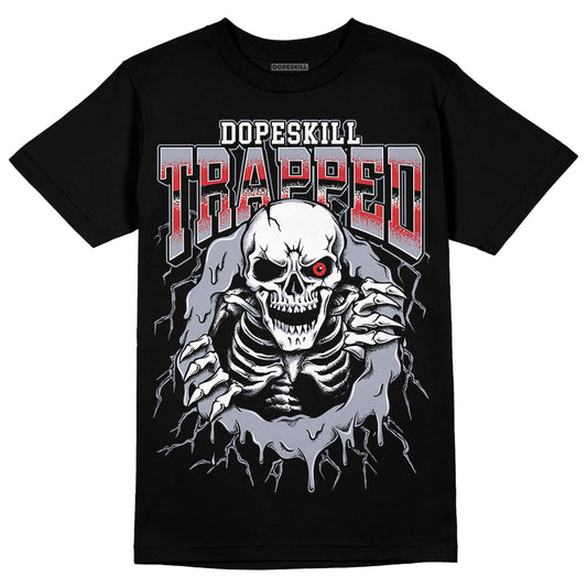 Jordan 4 “Bred Reimagined” DopeSkill T-Shirt Trapped Halloween Graphic Streetwear - Black