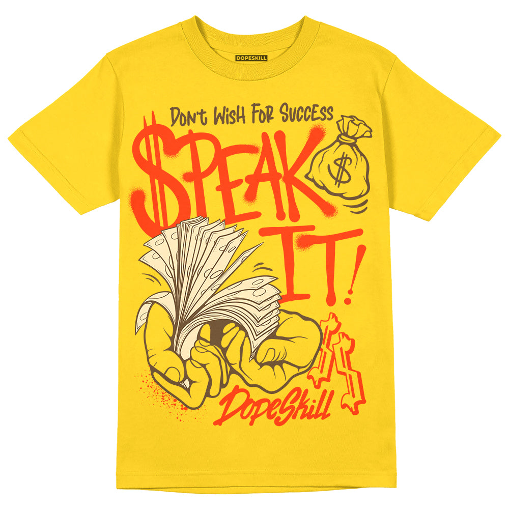 Jordan 4 Retro “Vivid Sulfur” DopeSkill Yellow T-Shirt Speak It Graphic Streetwear