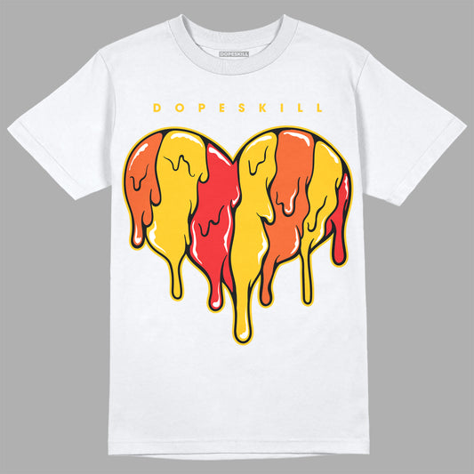 Yellow Sneakers DopeSkill T-Shirt Slime Drip Heart Graphic Streetwear - White