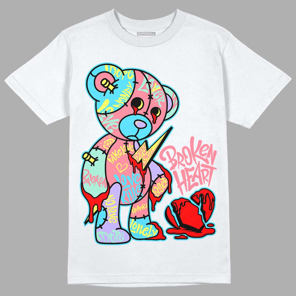 Dunk Low SE Candy Easter DopeSkill T-Shirt Broken Heart Graphic Streetwear - White