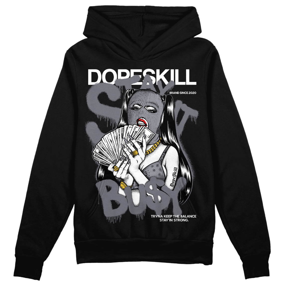 Jordan 14 Retro 'Stealth' DopeSkill Hoodie Sweatshirt Stay It Busy Graphic Streetwear - Black