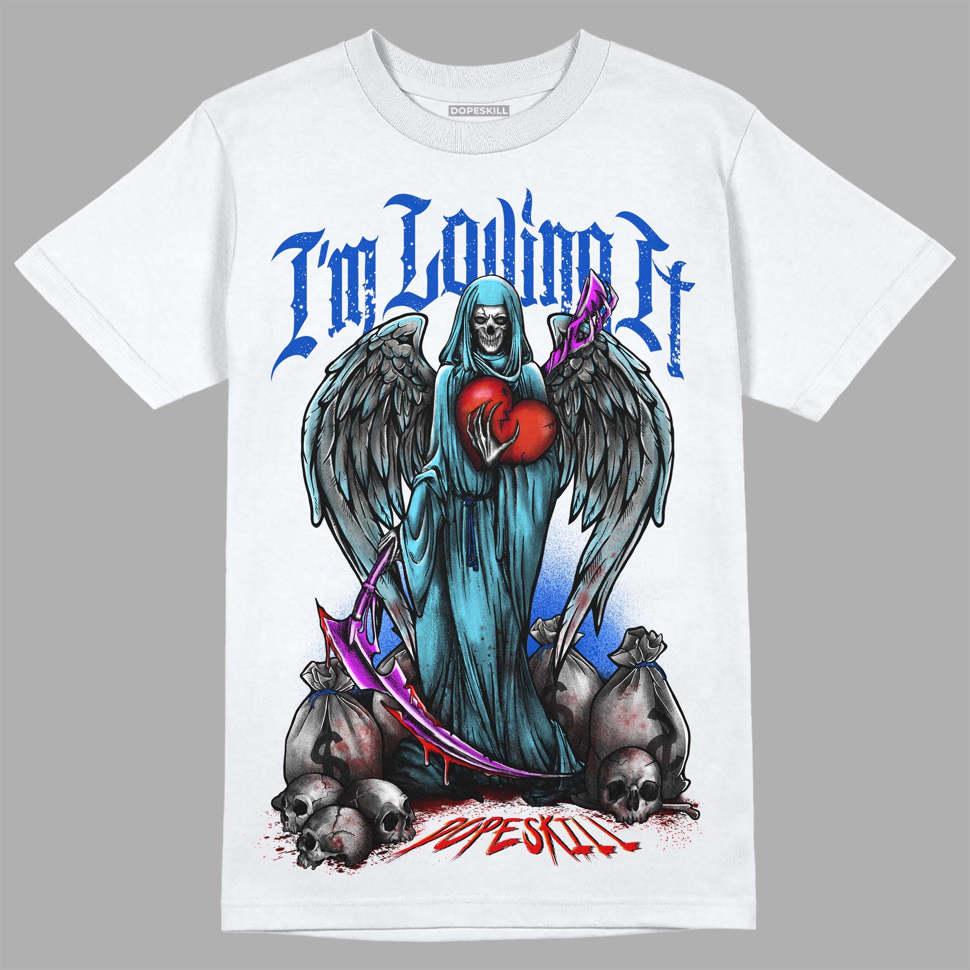 Dunk Low Argon DopeSkill T-Shirt New I'm Loving It Graphic Streetwear - White