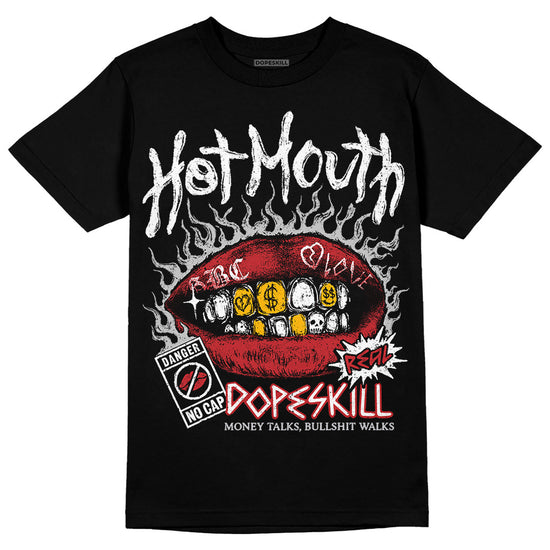 Jordan 12 “Red Taxi” DopeSkill T-Shirt Hot Mouth Graphic Streetwear - Black