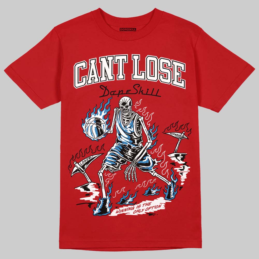 Jordan 5 Retro Fire Red Black Tongue (2025) DopeSkill T-Shirt Cant Lose Graphic Streetwear - Red