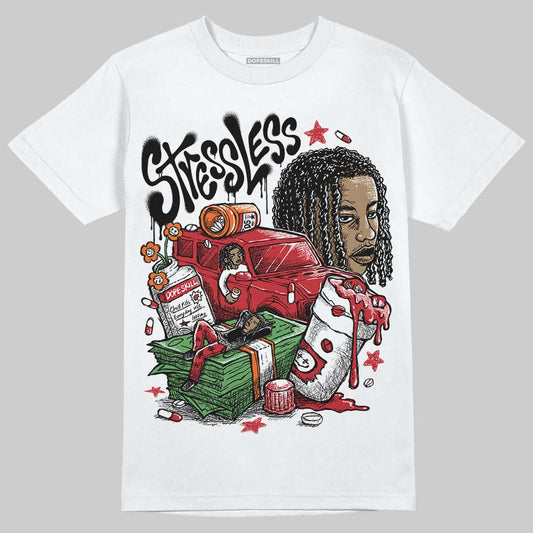 Jordan 5 Retro Fire Red Black Tongue (2025) DopeSkill T-Shirt Stressless Graphic Streetwear - White 