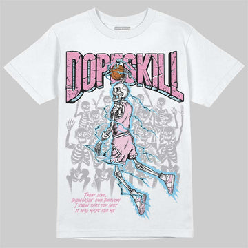 Jordan 1 Low SE Paw Print Pink Foam DopeSkill T-Shirt Thunder Dunk Graphic Streetwear - WHite 