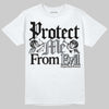 Jordan 4 “Fear” DopeSkill T-Shirt Protect Me From Evil Graphic Streetwear - White