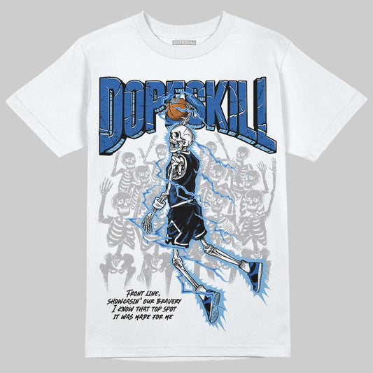 Air Foamposite One “International Blue” DopeSkill T-Shirt Thunder Dunk Graphic Streetwear - White