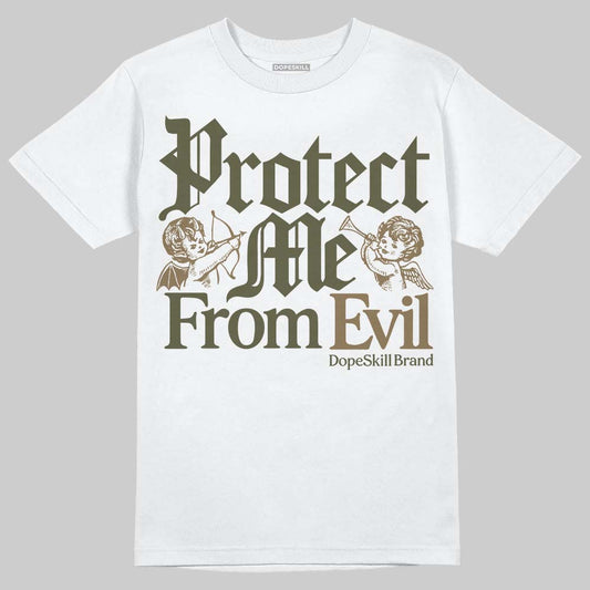 Adidas Samba OG Focus Olive Gum DopeSkill T-Shirt Protect Me From Evil Graphic Streetwear - White