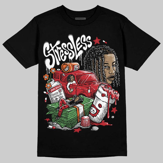 Jordan 5 Retro Fire Red Black Tongue (2025) DopeSkill T-Shirt Stressless Graphic Streetwear - Black