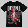 Jordan 12 Black Wolf Grey DopeSkill T-Shirt Thunder Dunk Graphic Streetwear - Black