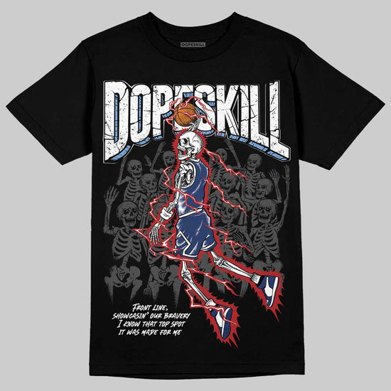 Jordan 1 High OG "Midnight Navy" DopeSkill T-Shirt Thunder Dunk Graphic Streetwear - Black